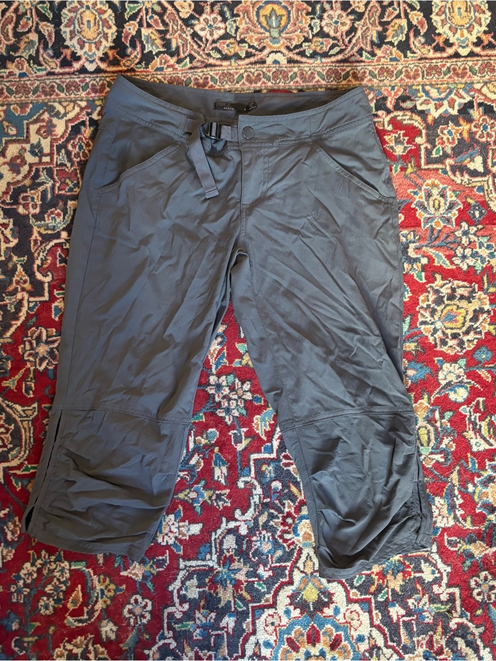 Prana Grey Capri Jumpsuit-Style Active Pants